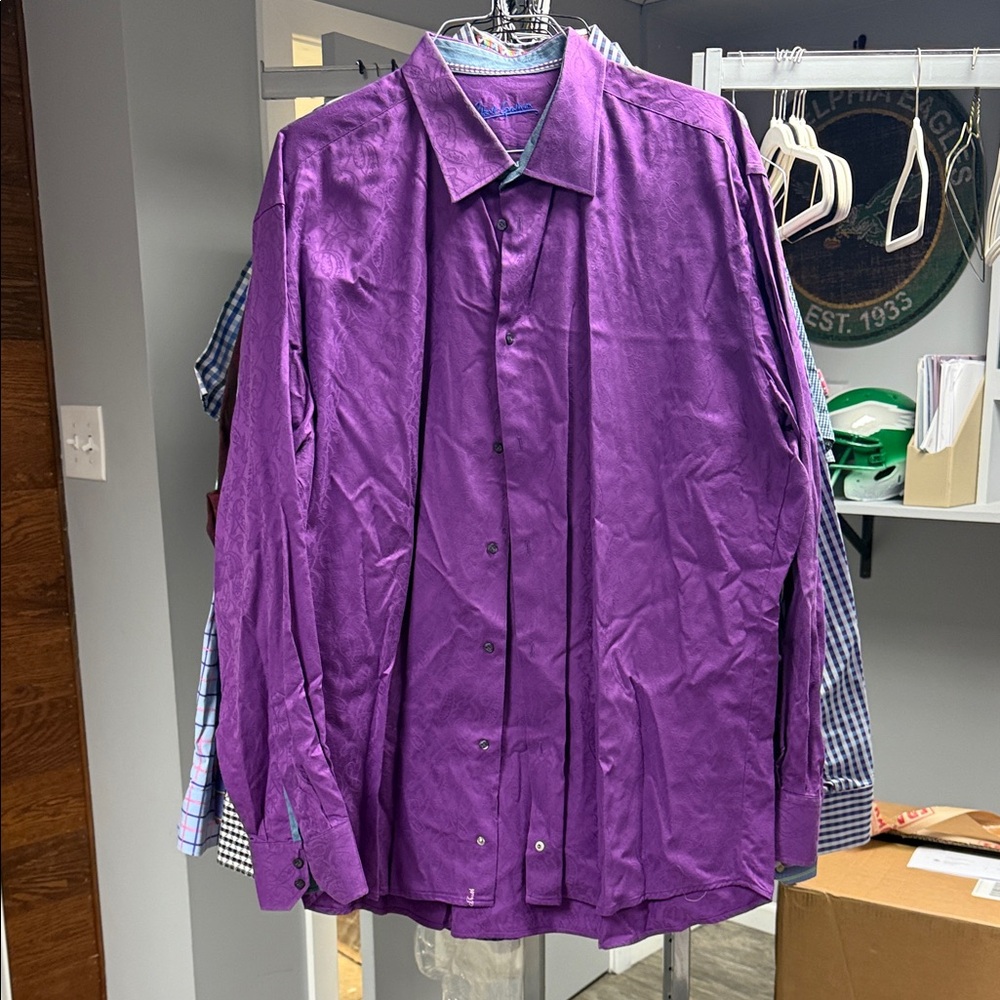 Robert Graham Men's Vibrant Purple Casual Shirt